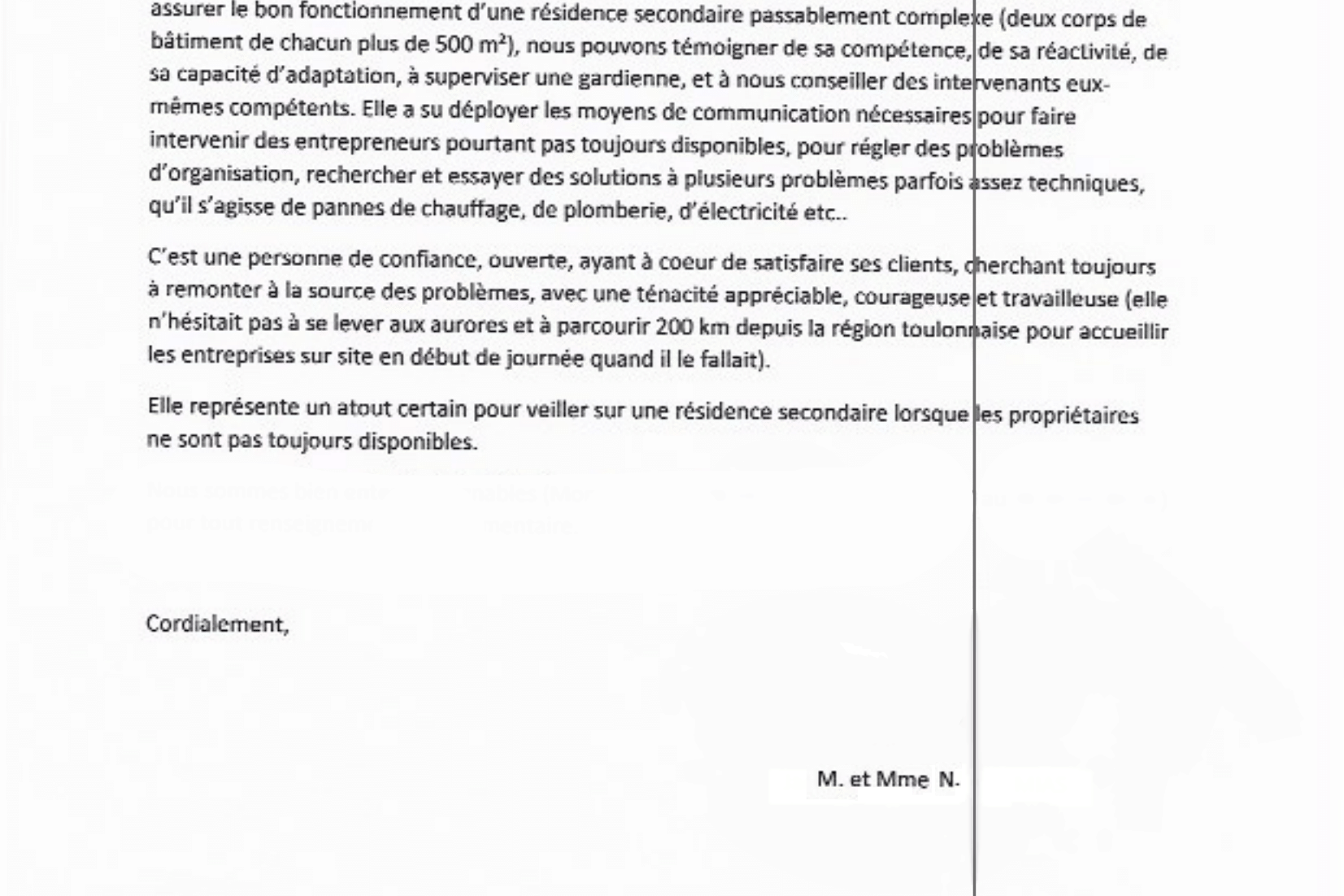 LETTRE RECOMMANDATION Lettre de recommandation Conciergerie Arma Prestige